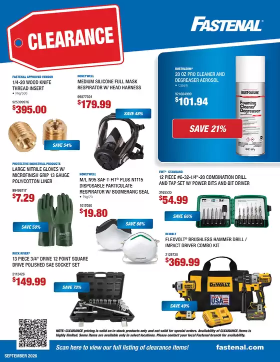 Fastenal catalogue in Bryans Road MD | Fastenal September Clearance Flyer | 2026-09-01T00:00:00.000Z - 2026-09-30T00:00:00.000Z