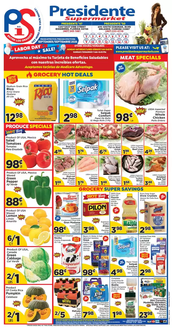 Presidente catalogue in Winter Springs FL | Current deals and offers | 2026-09-01T00:00:00.000Z - 2026-09-15T00:00:00.000Z