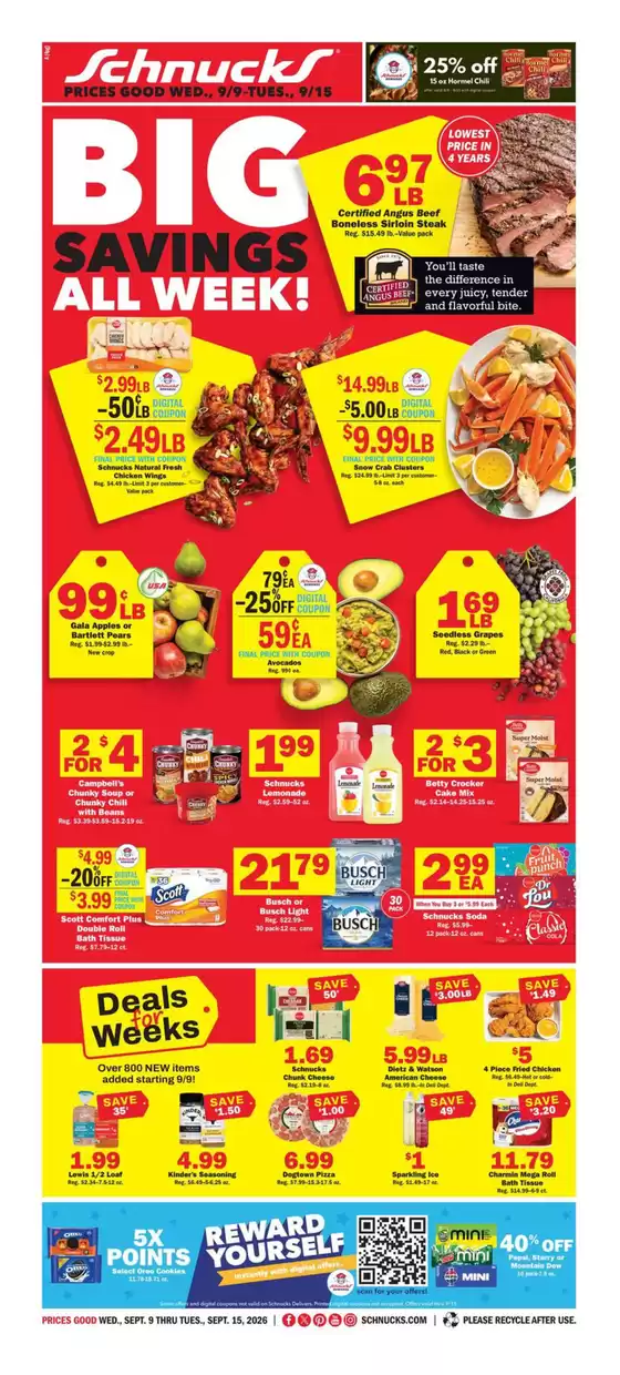 Schnucks catalogue | Exclusive deals and bargains | 2026-09-09T00:00:00.000Z - 2026-09-15T00:00:00.000Z