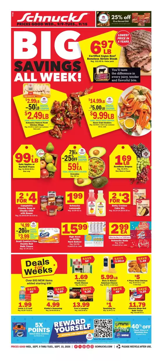 Schnucks catalogue | Attractive special offers for everyone | 2026-09-09T00:00:00.000Z - 2026-09-15T00:00:00.000Z