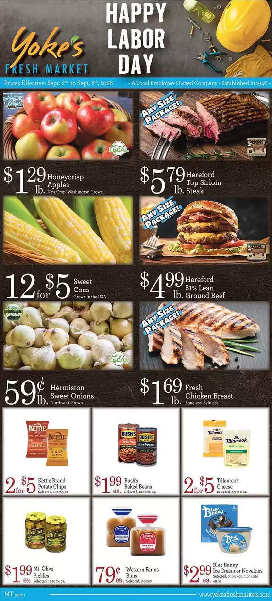Yoke's Fresh Market catalogue in Missoula MT | Top offers for smart savers | 2026-09-02T00:00:00.000Z - 2026-09-08T00:00:00.000Z