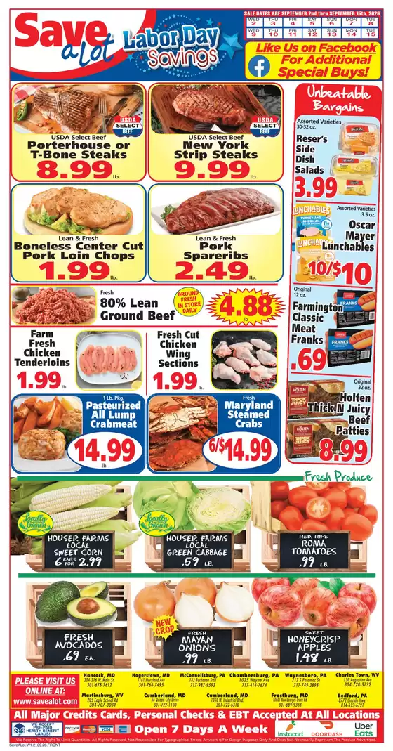 Save a Lot catalogue in La Vale MD | Attractive special offers for everyone | 2026-09-02T00:00:00.000Z - 2026-09-08T00:00:00.000Z