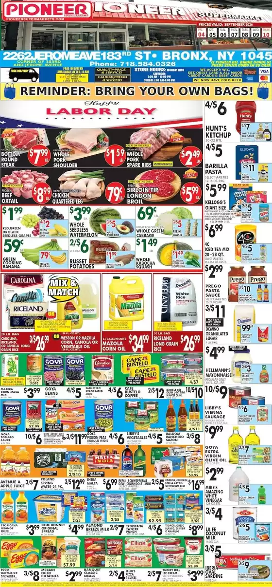 Pioneer Supermarkets catalogue in Woodhaven NY | Save now with our deals | 2026-09-04T00:00:00.000Z - 2026-09-10T00:00:00.000Z