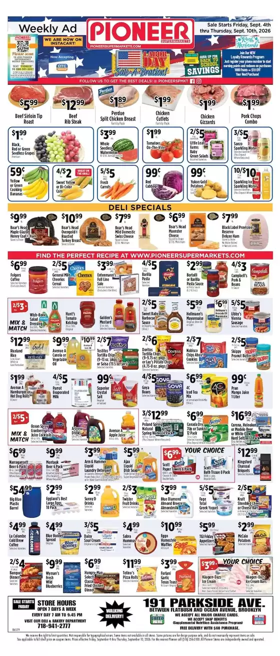 Pioneer Supermarkets catalogue in Newark NJ | Top deals and discounts | 2026-09-04T00:00:00.000Z - 2026-09-10T00:00:00.000Z