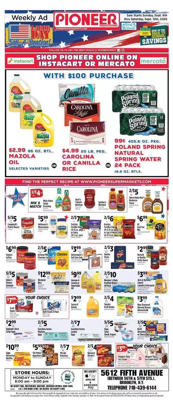 Pioneer Supermarkets catalogue | Current bargains and offers | 2026-09-06T00:00:00.000Z - 2026-09-12T00:00:00.000Z