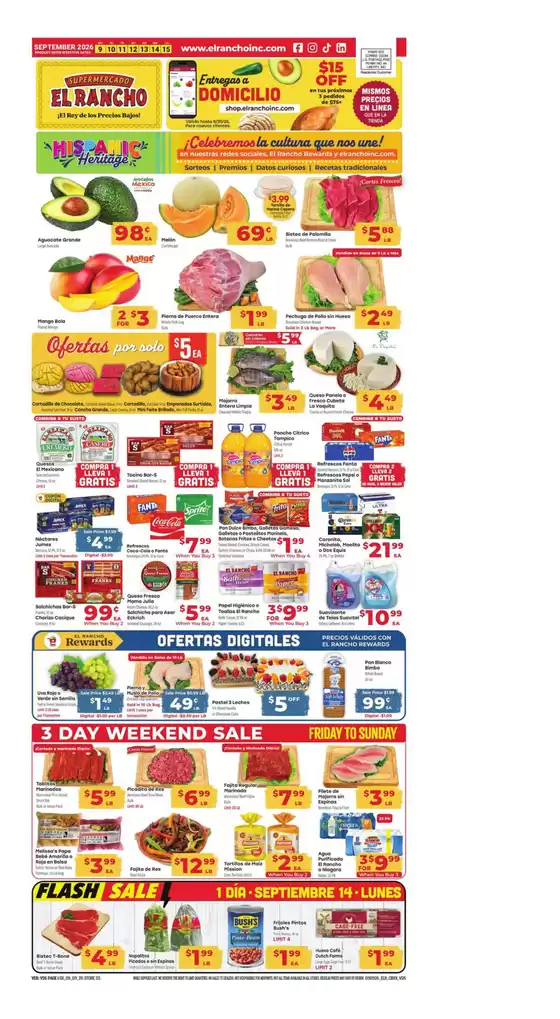Supermercado El Rancho catalogue | Weekly Ad | 2026-09-09T00:00:00.000Z - 2026-09-15T00:00:00.000Z
