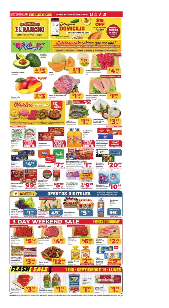 Supermercado El Rancho catalogue in Richardson TX | Weekly Ad | 2026-09-09T00:00:00.000Z - 2026-09-15T00:00:00.000Z