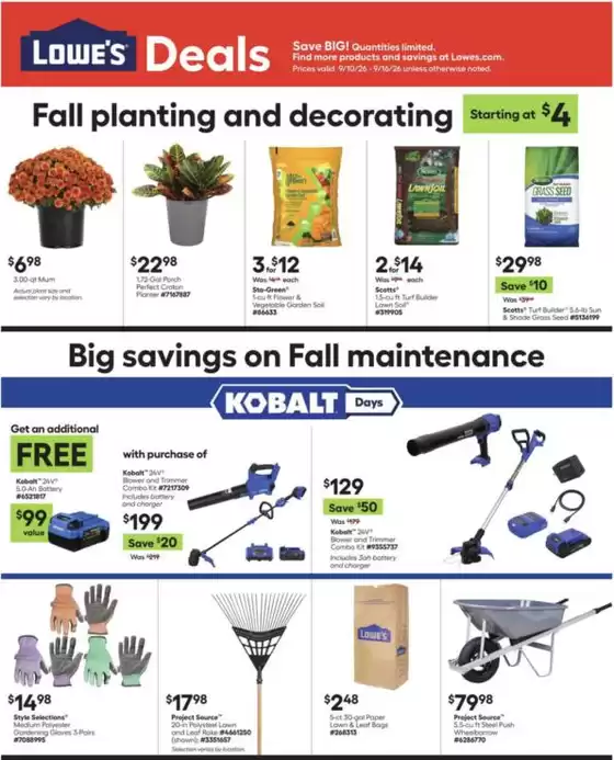 Lowe's catalogue | Our best bargains | 2026-09-10T00:00:00.000Z - 2026-09-16T00:00:00.000Z