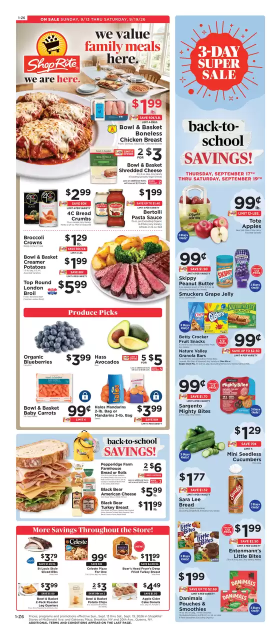 ShopRite catalogue in Wyncote PA | Current special promotions | 2026-09-10T00:00:00.000Z - 2026-09-19T00:00:00.000Z
