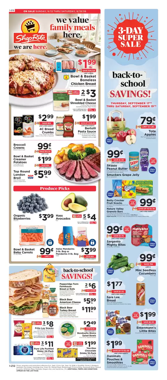 ShopRite catalogue in Wyncote PA | Great discounts on selected products | 2026-09-10T00:00:00.000Z - 2026-09-19T00:00:00.000Z
