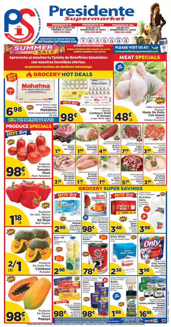Presidente catalogue in Coral Gables FL | Current bargains and offers | 2026-09-01T00:00:00.000Z - 2026-09-30T00:00:00.000Z