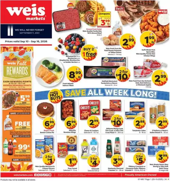Weis Markets catalogue in Selbyville DE | Top deals and discounts | 2026-09-10T00:00:00.000Z - 2026-09-16T00:00:00.000Z