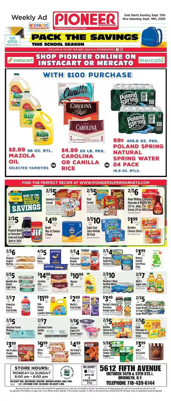 Pioneer Supermarkets catalogue | Great offer for all customers | 2026-09-13T00:00:00.000Z - 2026-09-19T00:00:00.000Z