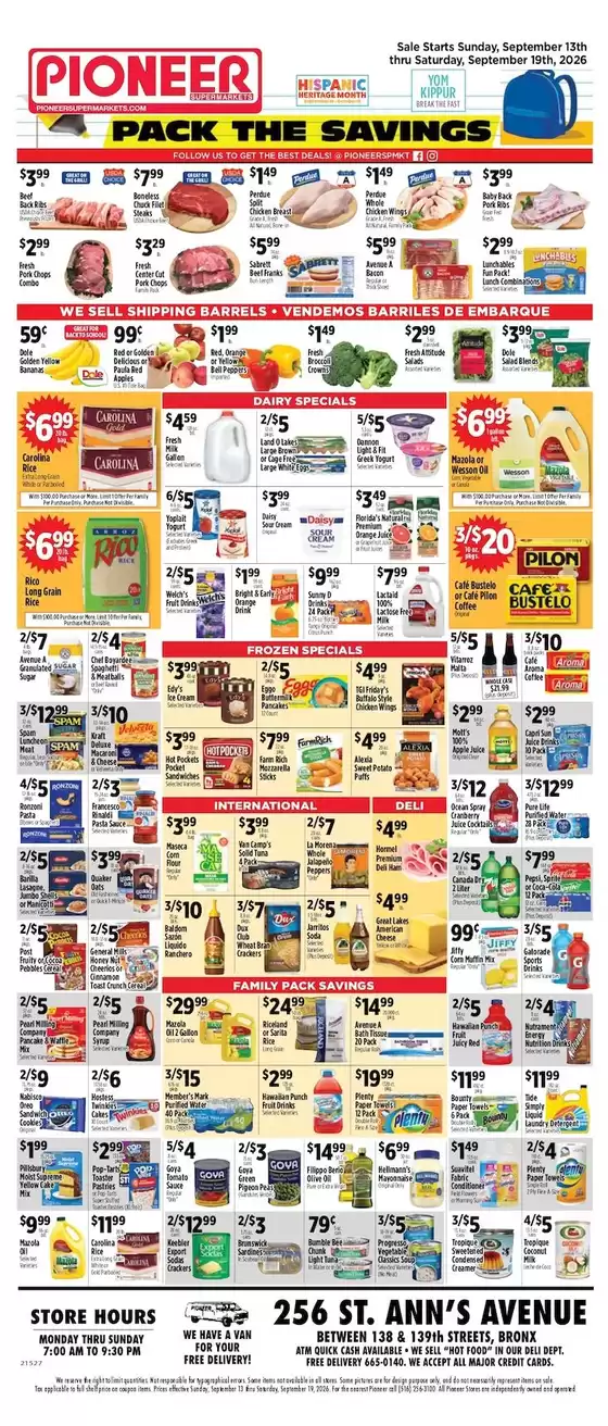 Pioneer Supermarkets catalogue in Hollis NY | Top offers for smart savers | 2026-09-13T00:00:00.000Z - 2026-09-19T00:00:00.000Z