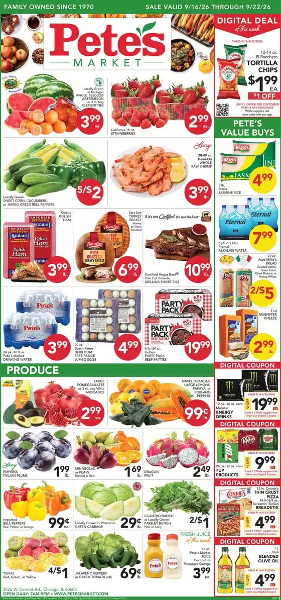 Pete's Fresh Market catalogue in Chicago IL | Great discounts on selected products | 2026-09-16T00:00:00.000Z - 2026-09-22T00:00:00.000Z