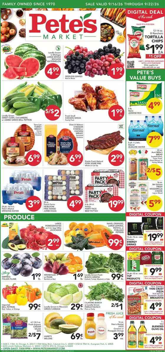 Pete's Fresh Market catalogue | Top deals and discounts | 2026-09-16T00:00:00.000Z - 2026-09-22T00:00:00.000Z