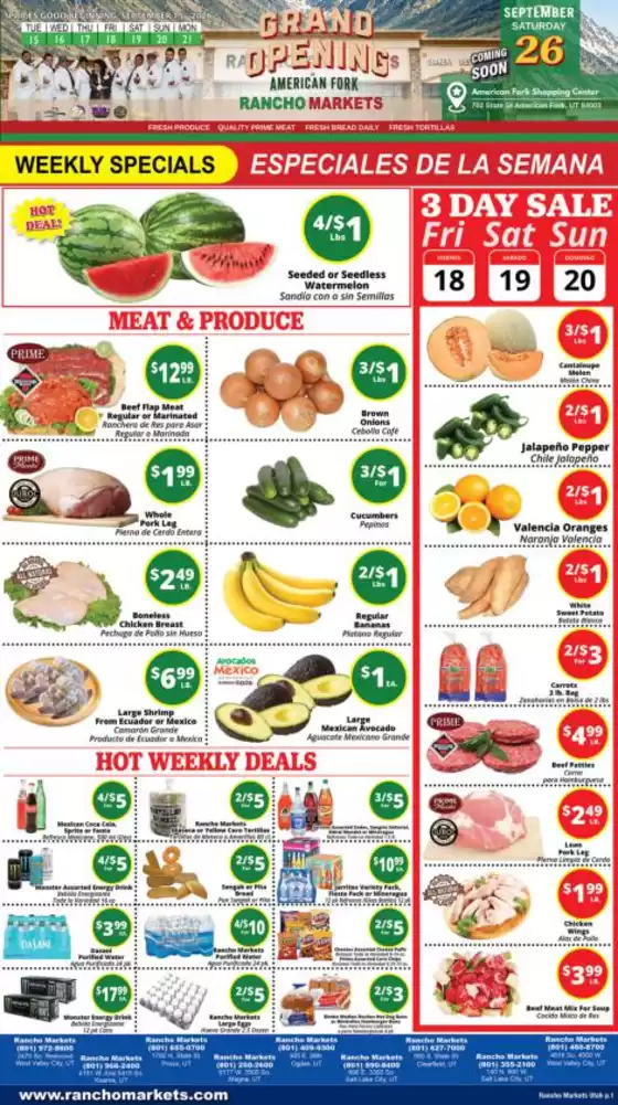 Rancho Markets catalogue | Rancho Markets weekly ad | 2026-09-15T00:00:00.000Z - 2026-09-21T00:00:00.000Z