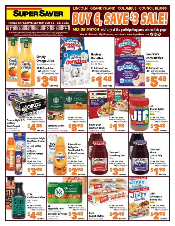 Super Saver catalogue in Bellevue NE | Current special promotions | 2026-09-16T00:00:00.000Z - 2026-09-22T00:00:00.000Z