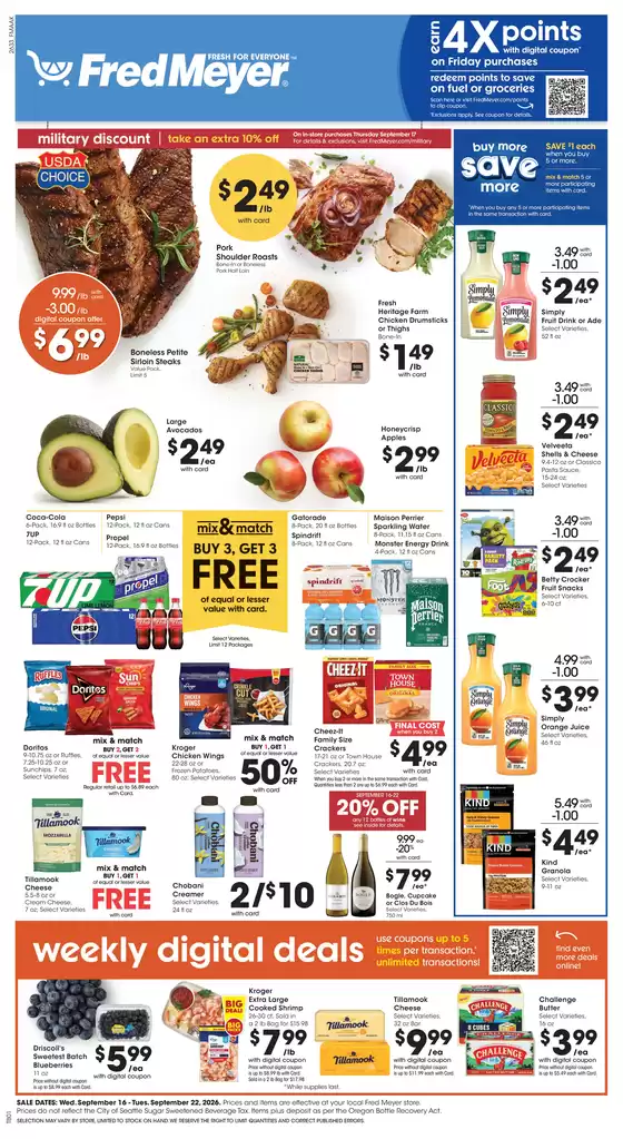 Fred Meyer catalogue | Great offer for all customers | 2026-09-16T00:00:00.000Z - 2026-09-22T00:00:00.000Z