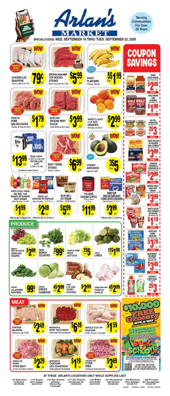 Arlan's Market catalogue | Top deals for all customers | 2026-09-16T00:00:00.000Z - 2026-09-22T00:00:00.000Z