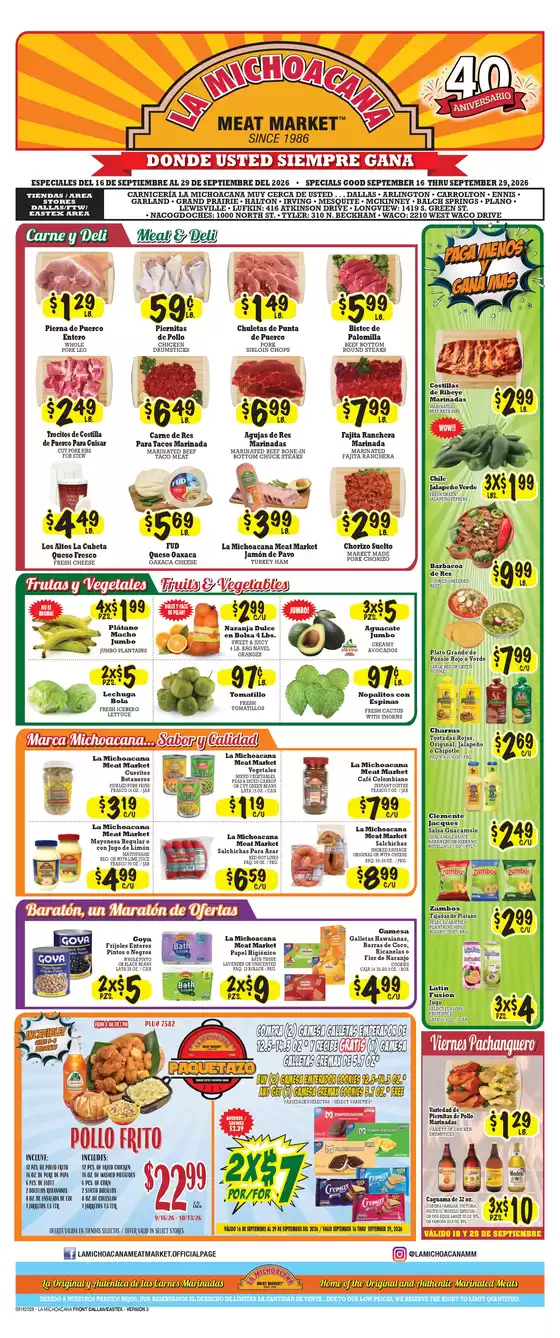 La Michoacana catalogue | New offers to discover | 2026-09-16T00:00:00.000Z - 2026-09-29T00:00:00.000Z