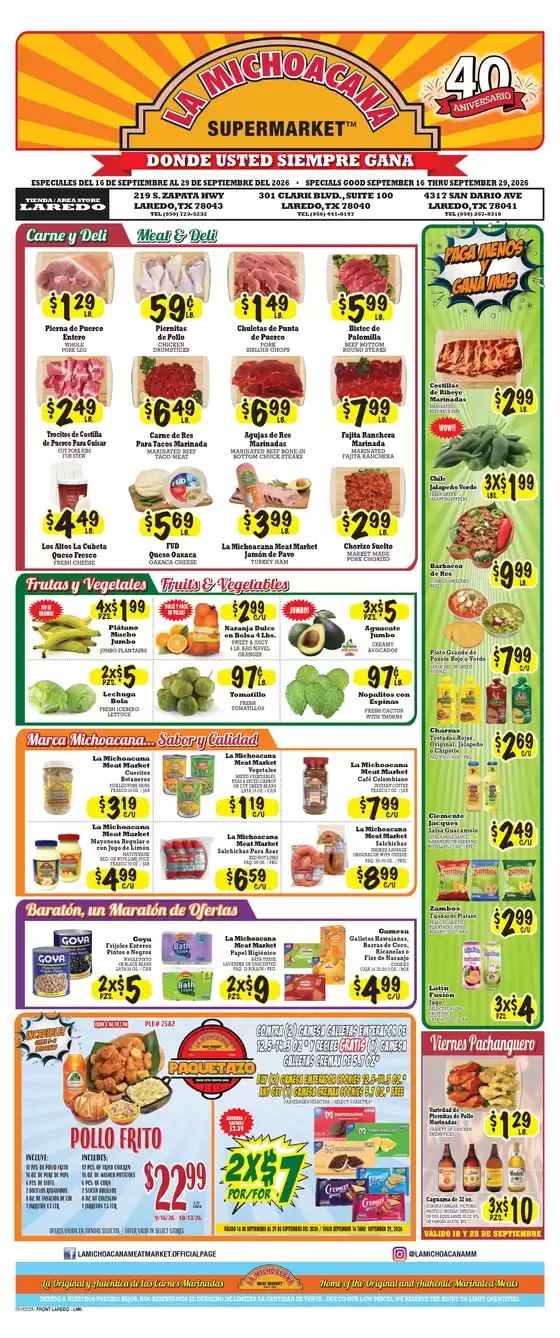 La Michoacana catalogue | Top offers for smart savers | 2026-09-16T00:00:00.000Z - 2026-10-13T00:00:00.000Z