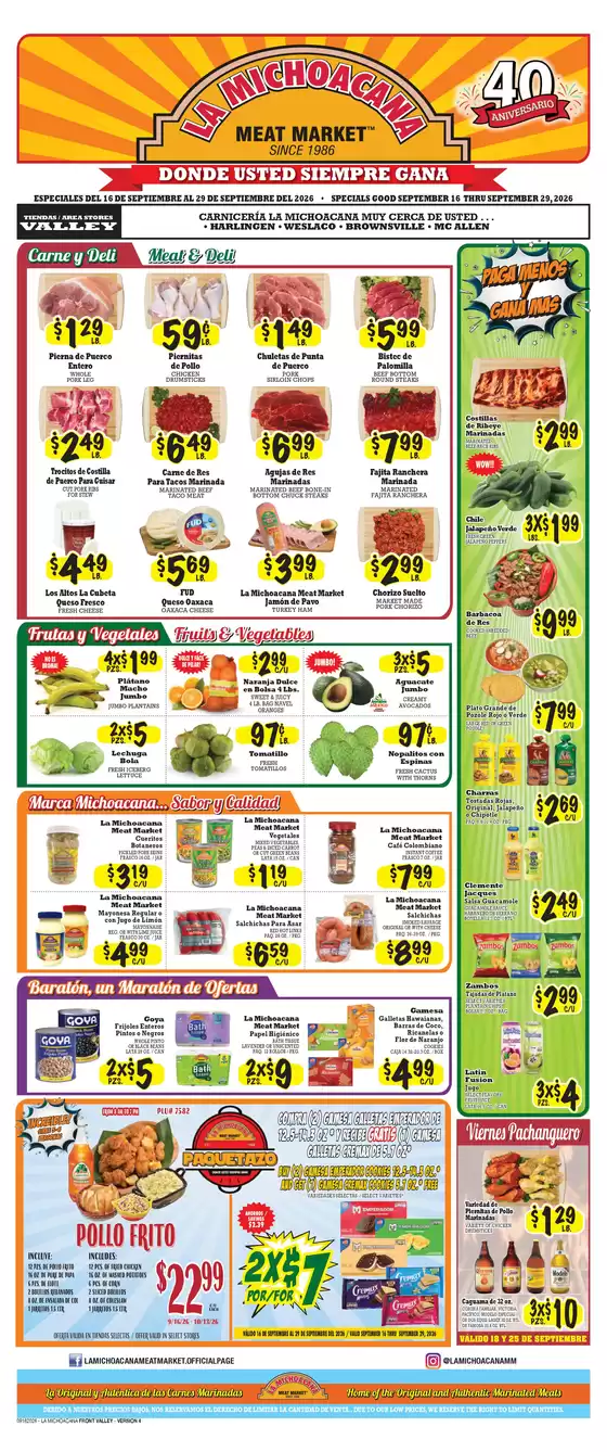 La Michoacana catalogue | Great offer for bargain hunters | 2026-09-16T00:00:00.000Z - 2026-10-13T00:00:00.000Z