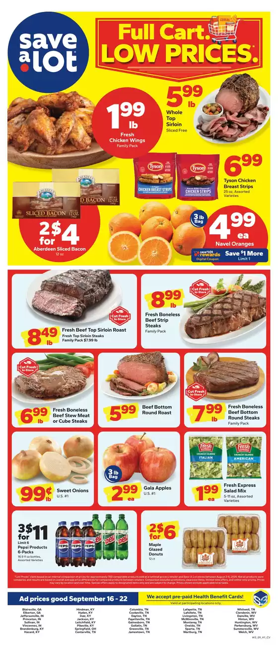 Save a Lot catalogue in Jellico TN | Attractive special offers for everyone | 2026-09-16T00:00:00.000Z - 2026-09-22T00:00:00.000Z