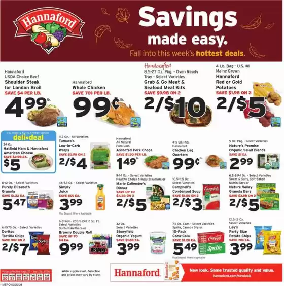 Hannaford catalogue in Oneonta NY | Special offers for you | 2026-09-20T00:00:00.000Z - 2026-09-26T00:00:00.000Z