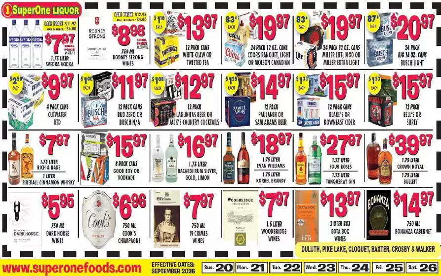 Super One Foods catalogue | Liquor Ad Savings | 2026-09-09T00:00:00.000Z - 2026-09-26T00:00:00.000Z