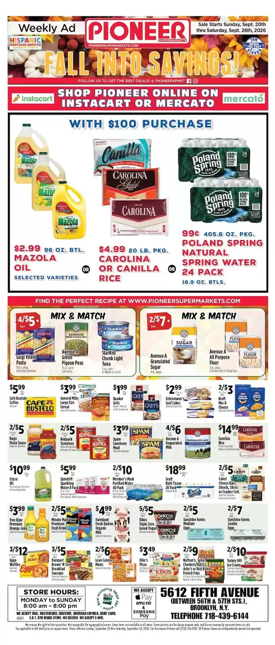 Pioneer Supermarkets catalogue in Roselle NJ | Current deals and offers | 2026-09-20T00:00:00.000Z - 2026-09-26T00:00:00.000Z