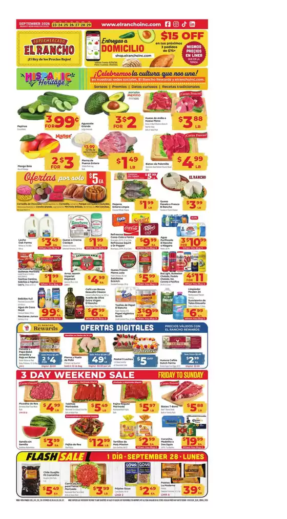 Supermercado El Rancho catalogue in Garland TX | Weekly Ad | 2026-09-23T00:00:00.000Z - 2026-09-29T00:00:00.000Z
