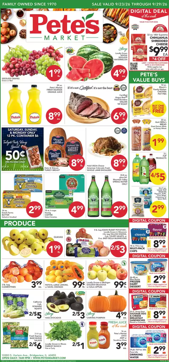 Pete's Fresh Market catalogue | Wide range of offers | 2026-09-23T00:00:00.000Z - 2026-09-29T00:00:00.000Z
