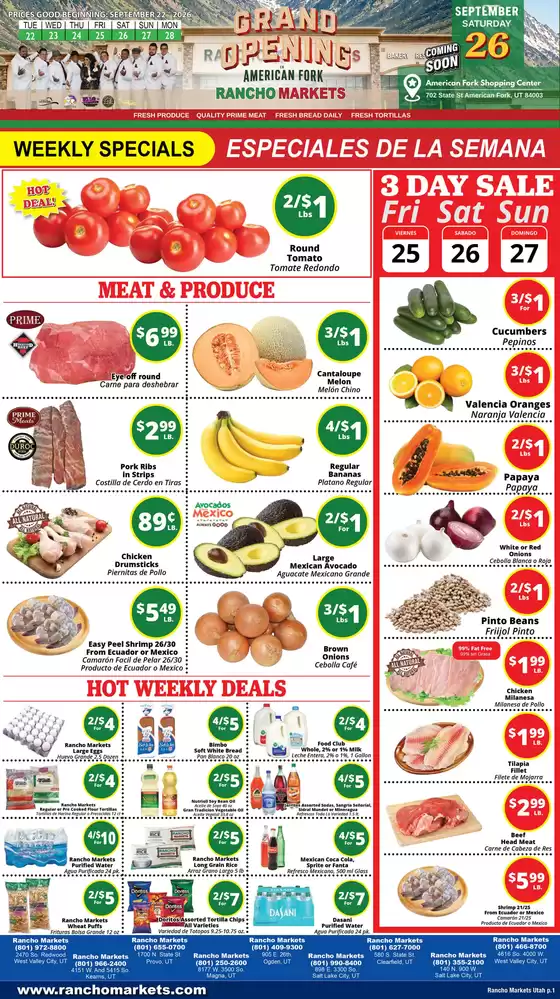 Rancho Markets catalogue | Rancho Markets weekly ad | 2026-09-22T00:00:00.000Z - 2026-09-28T00:00:00.000Z