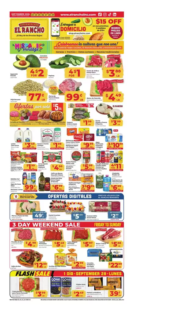 Supermercado El Rancho catalogue in Colleyville TX | Weekly Ad | 2026-09-23T00:00:00.000Z - 2026-09-29T00:00:00.000Z
