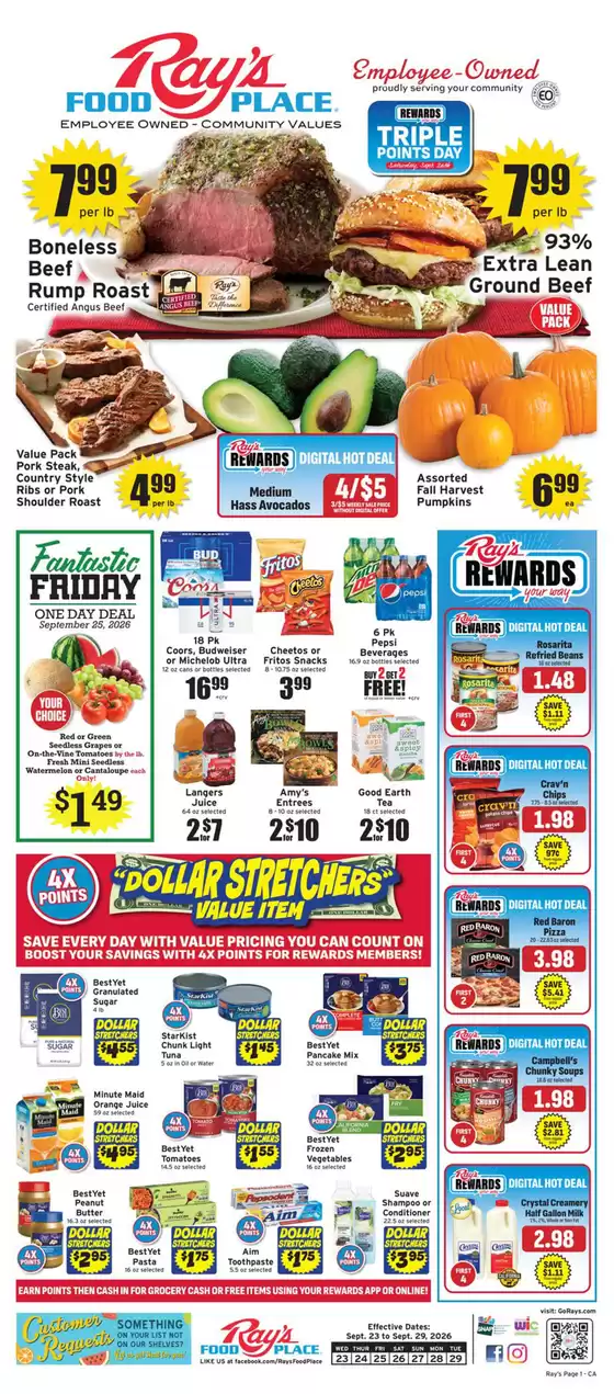 Ray's Food catalogue | Rays Food weekly ad | 2026-09-23T00:00:00.000Z - 2026-09-29T00:00:00.000Z