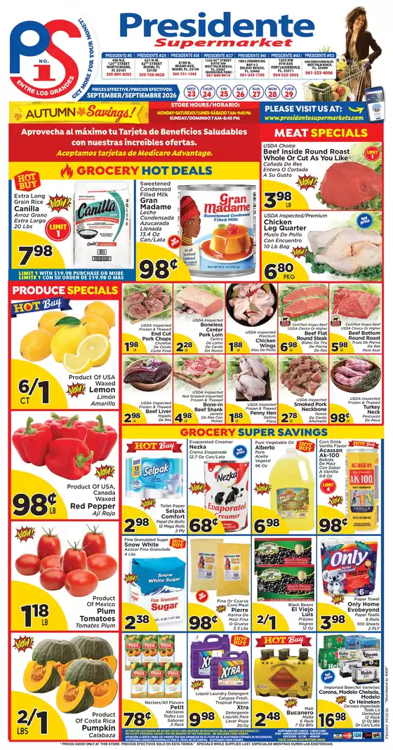 Presidente catalogue | Exclusive bargains | 2026-09-23T00:00:00.000Z - 2026-09-29T00:00:00.000Z