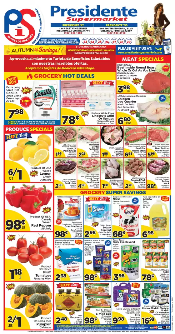 Presidente catalogue in Orlando FL | Offers for bargain hunters | 2026-09-23T00:00:00.000Z - 2026-09-29T00:00:00.000Z