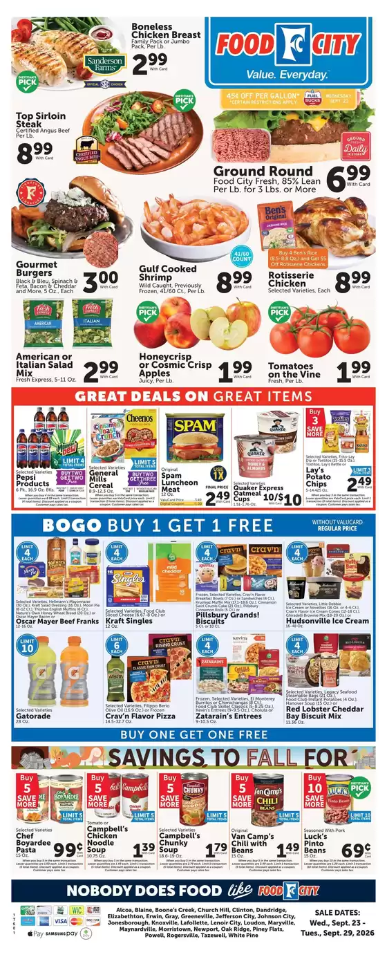 Food City catalogue | Food City Weekly ad | 2026-09-23T00:00:00.000Z - 2026-09-29T00:00:00.000Z