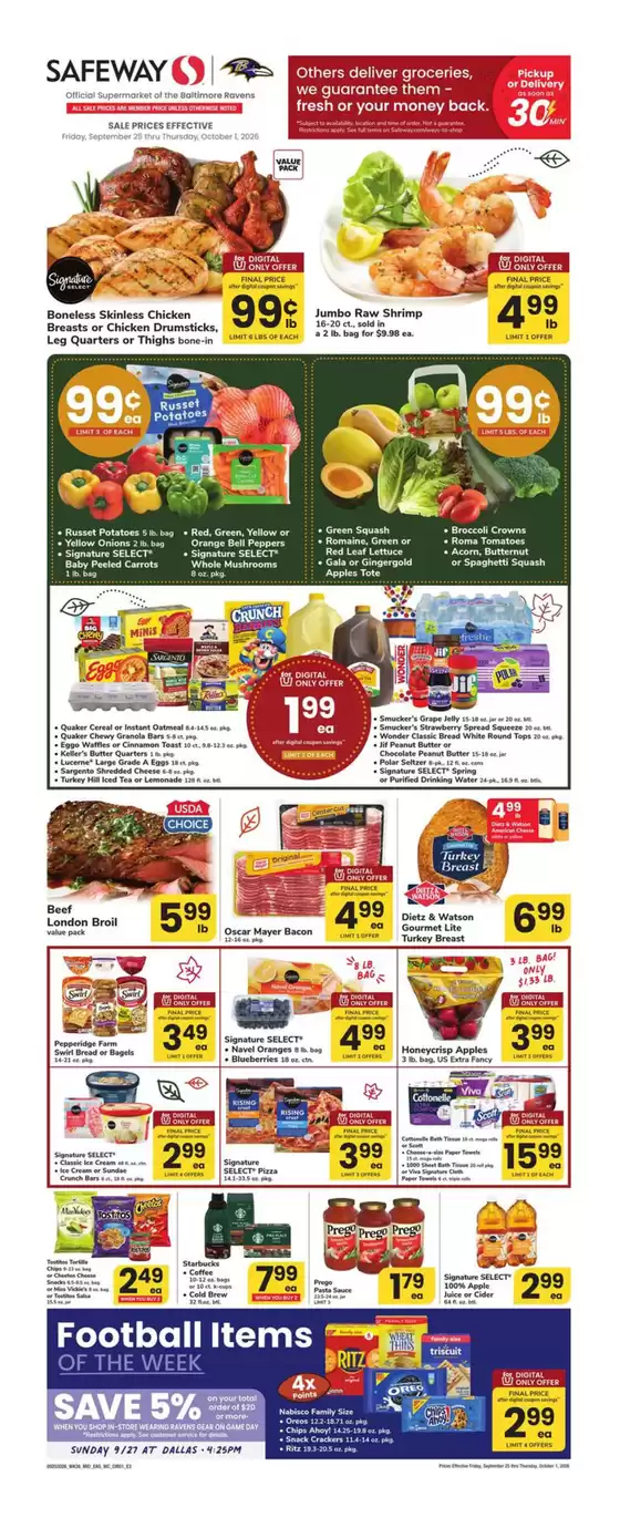 Safeway catalogue | Great offer for bargain hunters | 2026-09-25T00:00:00.000Z - 2026-10-01T00:00:00.000Z