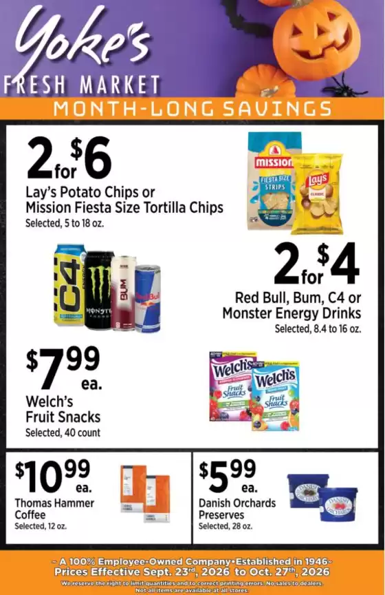 Yoke's Fresh Market catalogue | Yoke's Fresh Market Monthly Savings Guide | 2026-09-23T00:00:00.000Z - 2026-10-27T00:00:00.000Z
