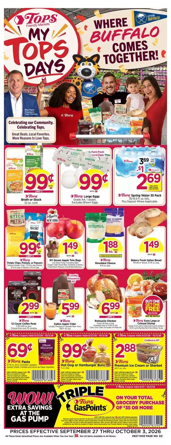 Tops catalogue in Gowanda NY | Exclusive deals and bargains | 2026-09-27T00:00:00.000Z - 2026-10-03T00:00:00.000Z