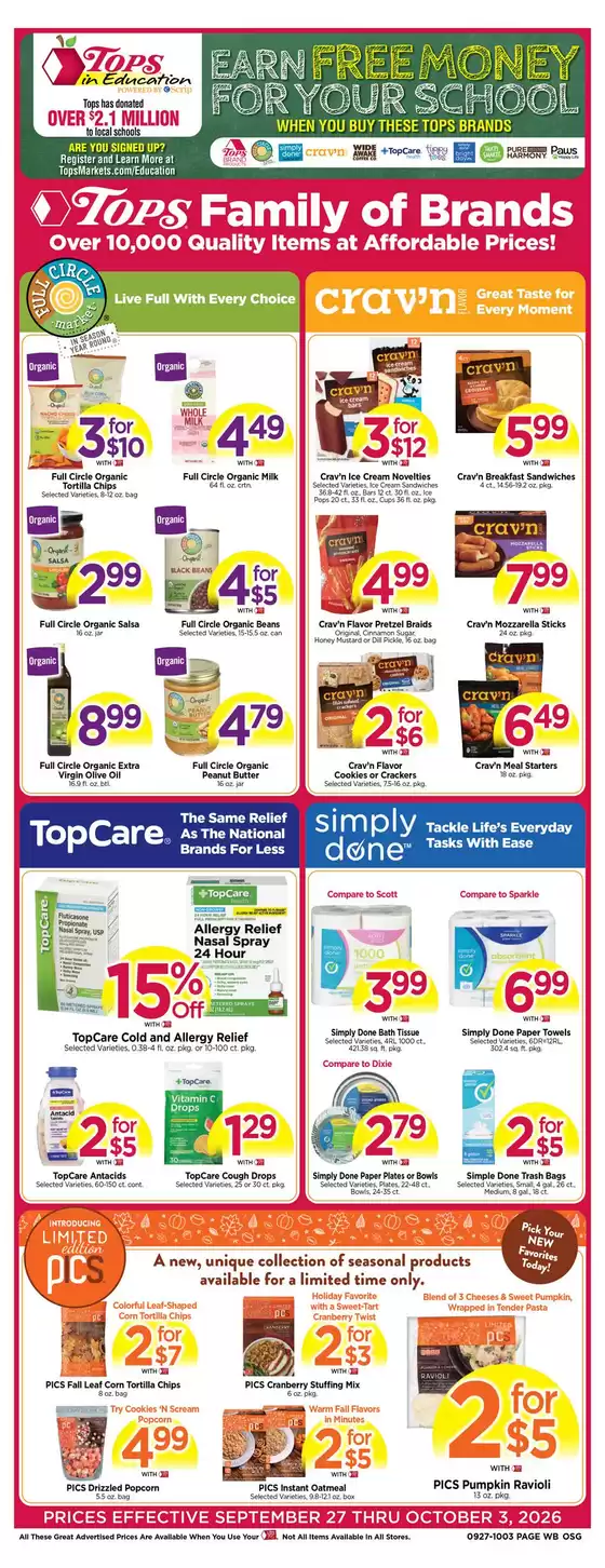 Tops catalogue in Jamestown NY | Tops Family of Brands | 2026-09-27T00:00:00.000Z - 2026-10-03T00:00:00.000Z