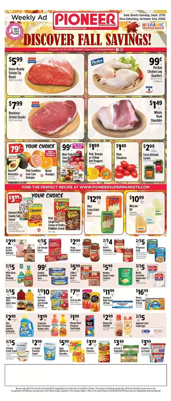 Pioneer Supermarkets catalogue | Our best offers for you | 2026-09-27T00:00:00.000Z - 2026-10-03T00:00:00.000Z