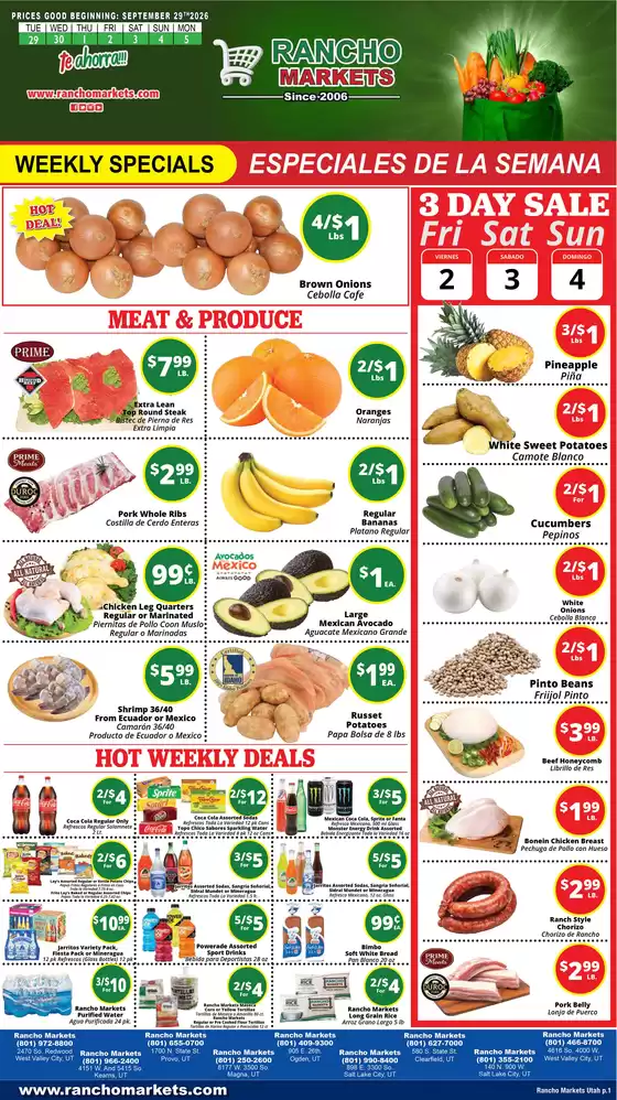 Rancho Markets catalogue | Rancho Markets weekly ad | 2026-09-29T00:00:00.000Z - 2026-10-05T00:00:00.000Z