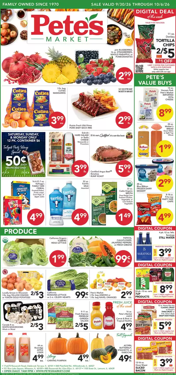Pete's Fresh Market catalogue in Bolingbrook IL | Save now with our deals | 2026-09-30T00:00:00.000Z - 2026-10-06T00:00:00.000Z