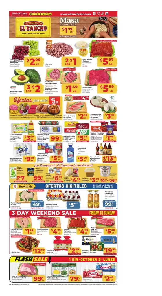 Supermercado El Rancho catalogue in Irving TX | Weekly Ad | 2026-09-30T00:00:00.000Z - 2026-10-06T00:00:00.000Z