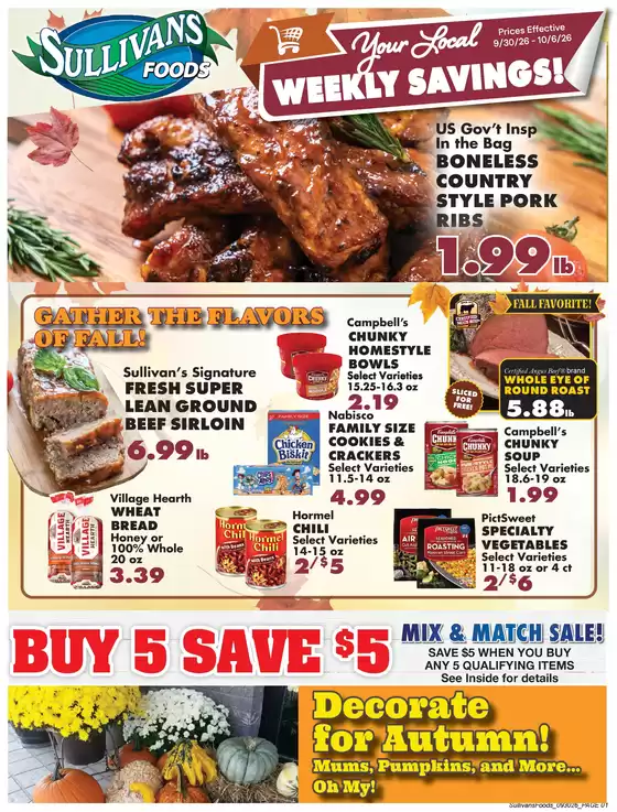 Sullivan's Foods  catalogue | Discounts and promotions | 2026-09-30T00:00:00.000Z - 2026-10-06T00:00:00.000Z