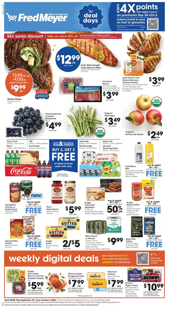 Fred Meyer catalogue | Attractive special offers for everyone | 2026-09-30T00:00:00.000Z - 2026-10-06T00:00:00.000Z