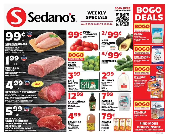 Sedano's catalogue | Sedano's weekly ad | 2026-09-30T00:00:00.000Z - 2026-10-06T00:00:00.000Z